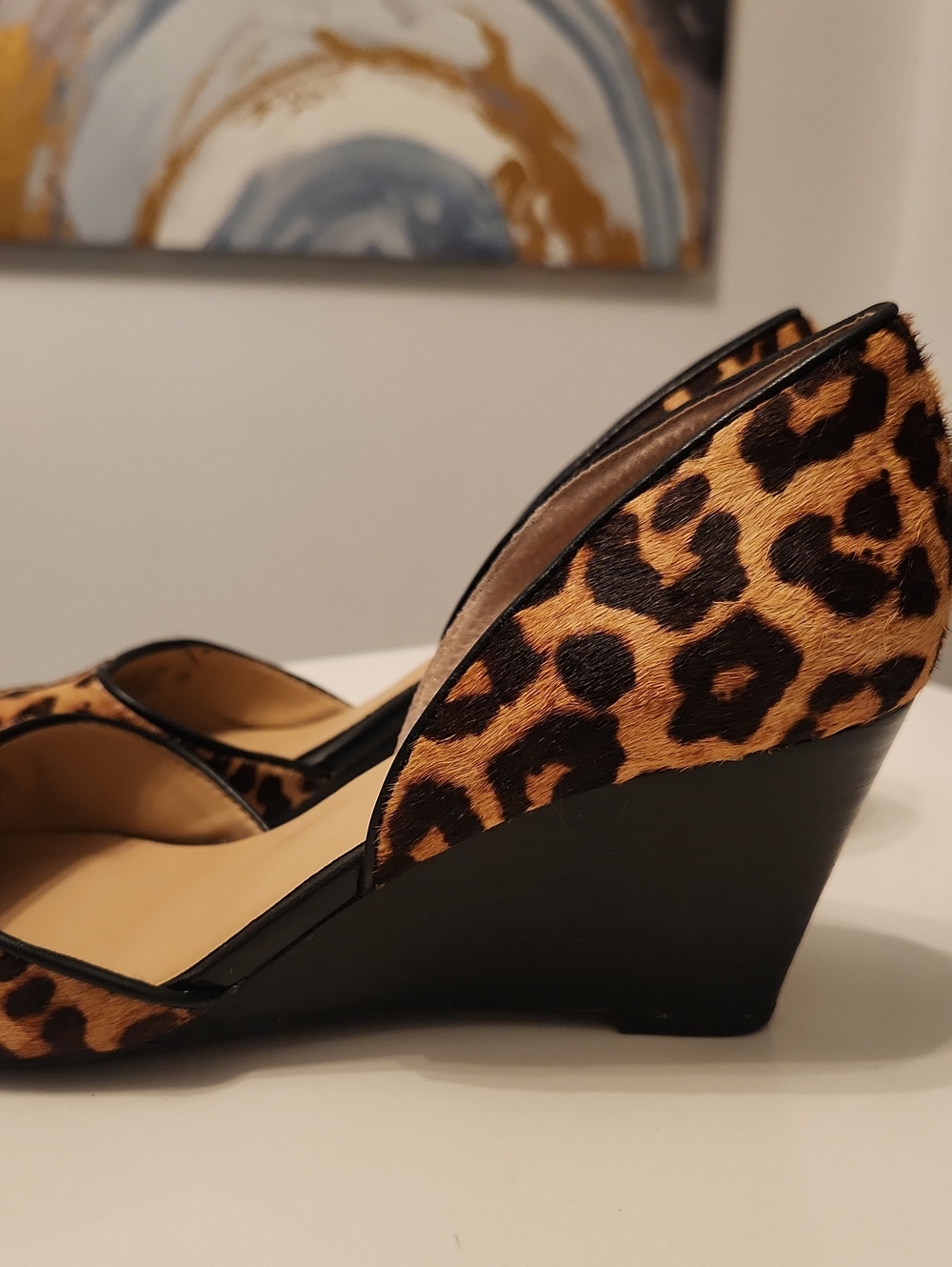 Franco Sarto Leopard Print Wedge Pumps - Picture 8 of 8